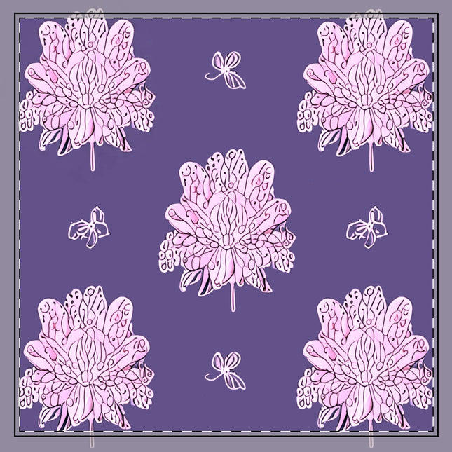 Magenta Floral Butterflies 22" x 22" Cotton Twill Napkin
