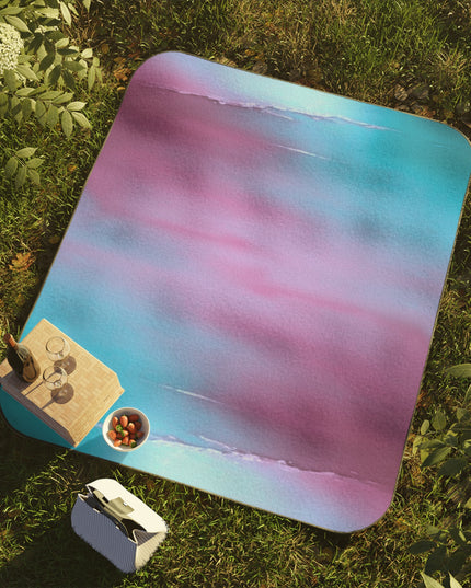 Wine Sea Blue Fog Purple Fog 61" × 51" Picnic Blanket