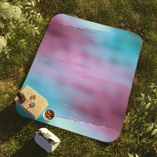 Wine Sea Blue Fog Purple Fog 61" × 51" Picnic Blanket