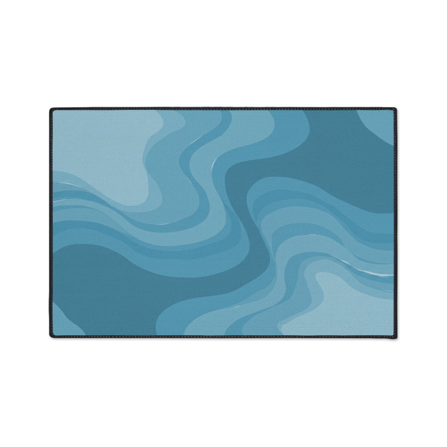 Sky Blue Wavey 24" x 36" Heavy Duty Floor Mat