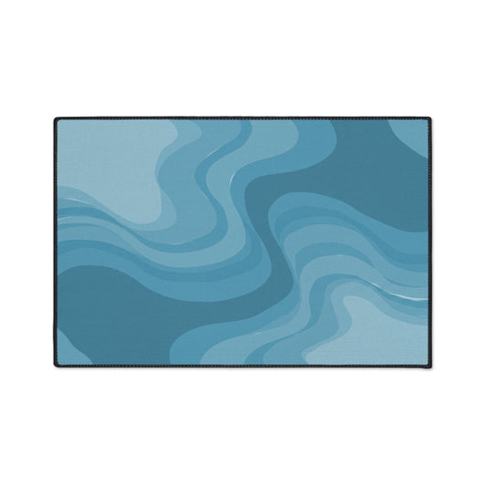 Sky Blue Wavey 24" x 36" Heavy Duty Floor Mat