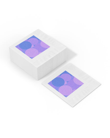 Pastel Purple Family Patches White Coined Napkins, 4.8" x 4.8"