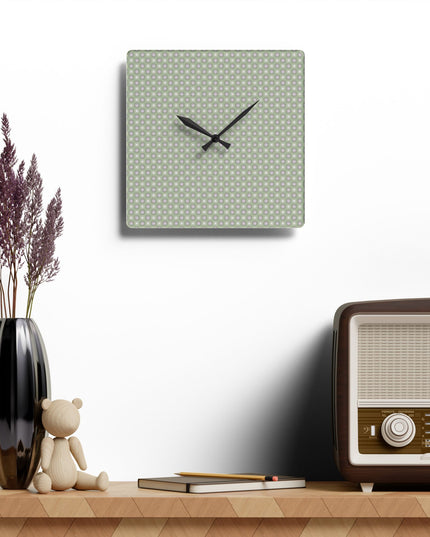 Olive Star-crossed Bodies Acrylic Wall Clock, Round or Square, 10.75" x 10.75"