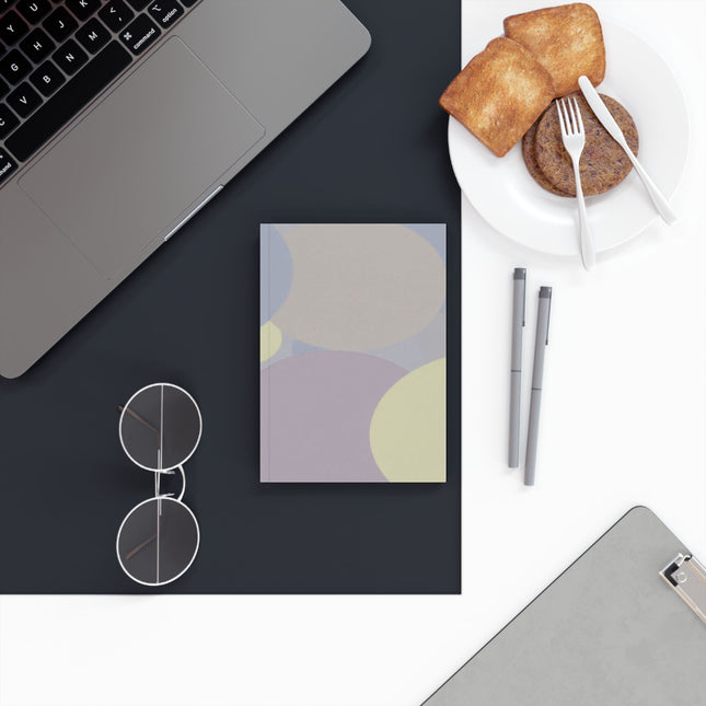 Pastel Soft Blue and Soft White Patches 5.2" x 7.4" Hard Backed Journal with 128 blank pages