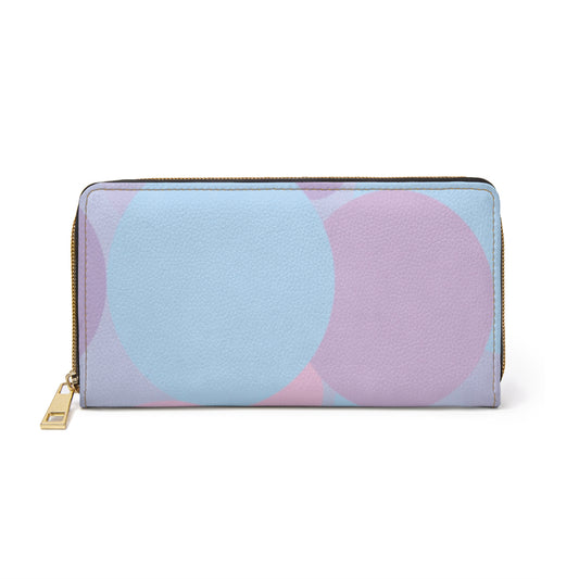 Pastel Purple and Mauve Patches Elegant Abstract Zipper Wallet - Stylish & Functional Accessory for Everyday Use