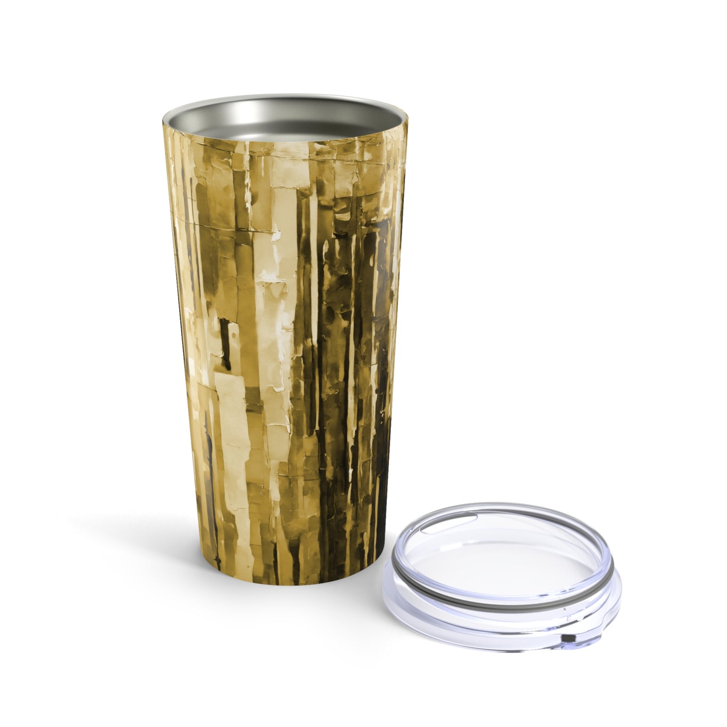 Striped Light Brown Tumbler 20oz