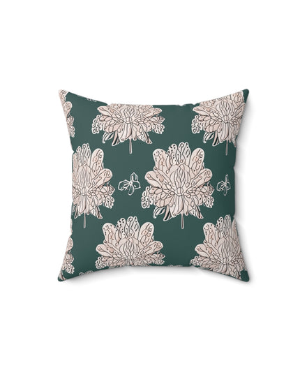 Soft White Floral Butterflies 14" x 14" Faux Suede Square Pillow