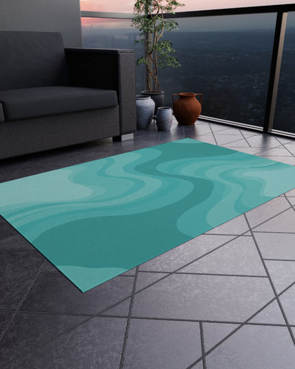 Tif Green Wavey 48" x 72" Outdoor Rug