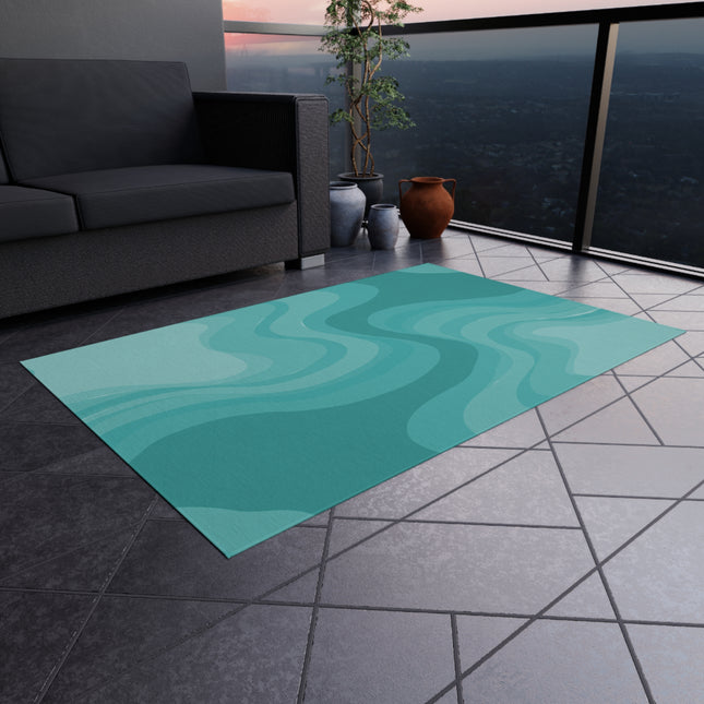 Tif Green Wavey 48" x 72" Outdoor Rug