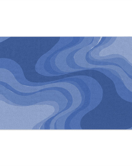 Deep Blue Wavey Rally Towel, 11" x 18"