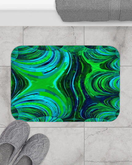Uzi Spiral Blue Green 24" x 17" Bath Mat