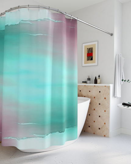 Green Sea Lavender Fog Shower Curtains, 71" x 74"
