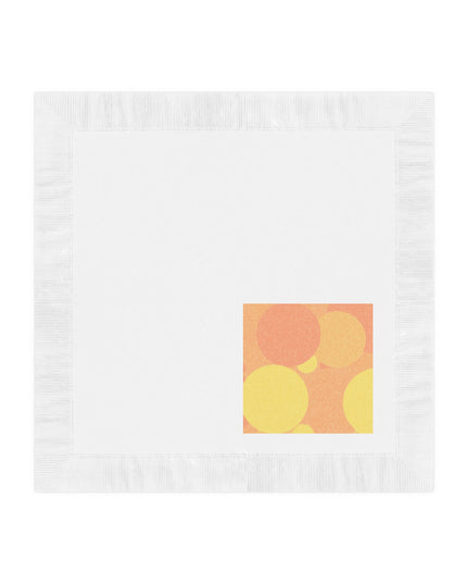 Pastel Bright Oranges Patches White Coined Napkins, 4.8" x 4.8"