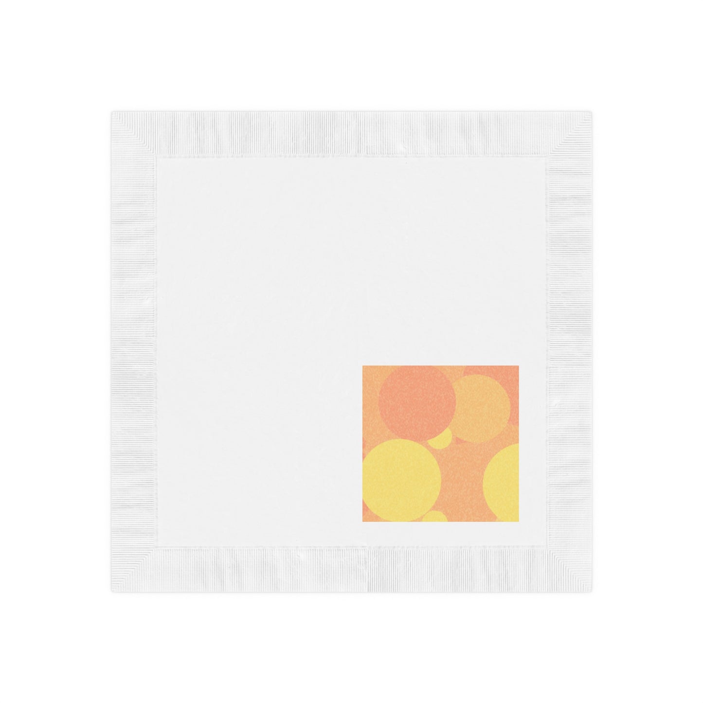 Pastel Bright Oranges Patches White Coined Napkins, 4.8" x 4.8"
