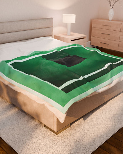 Mint Shadow Velveteen Plush Blanket, 60" x 80"