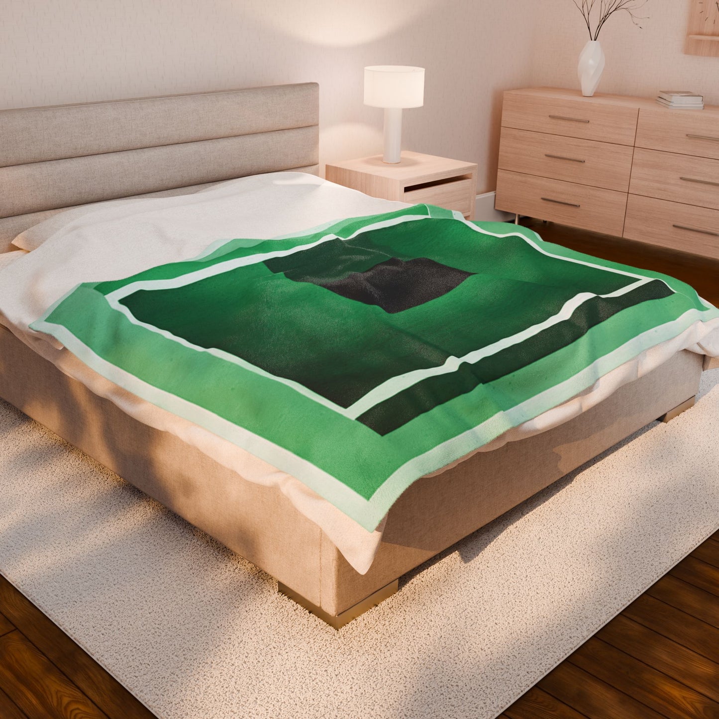 Mint Shadow Velveteen Plush Blanket, 60" x 80"