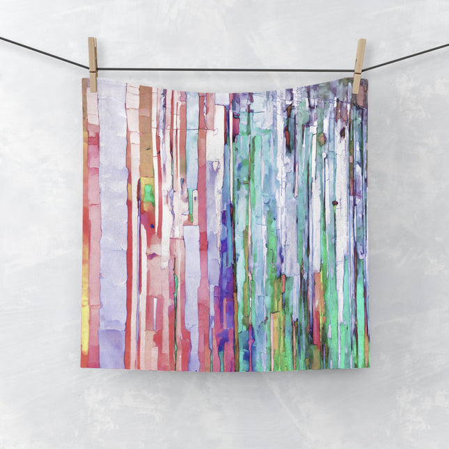 Striped Pastels Face Towel, 13" x 13"