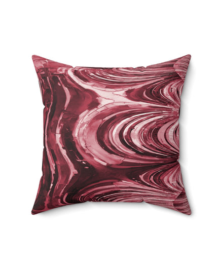 Uzi Spiral Ruby Faux Suede Square Pillow,  16" x 16"