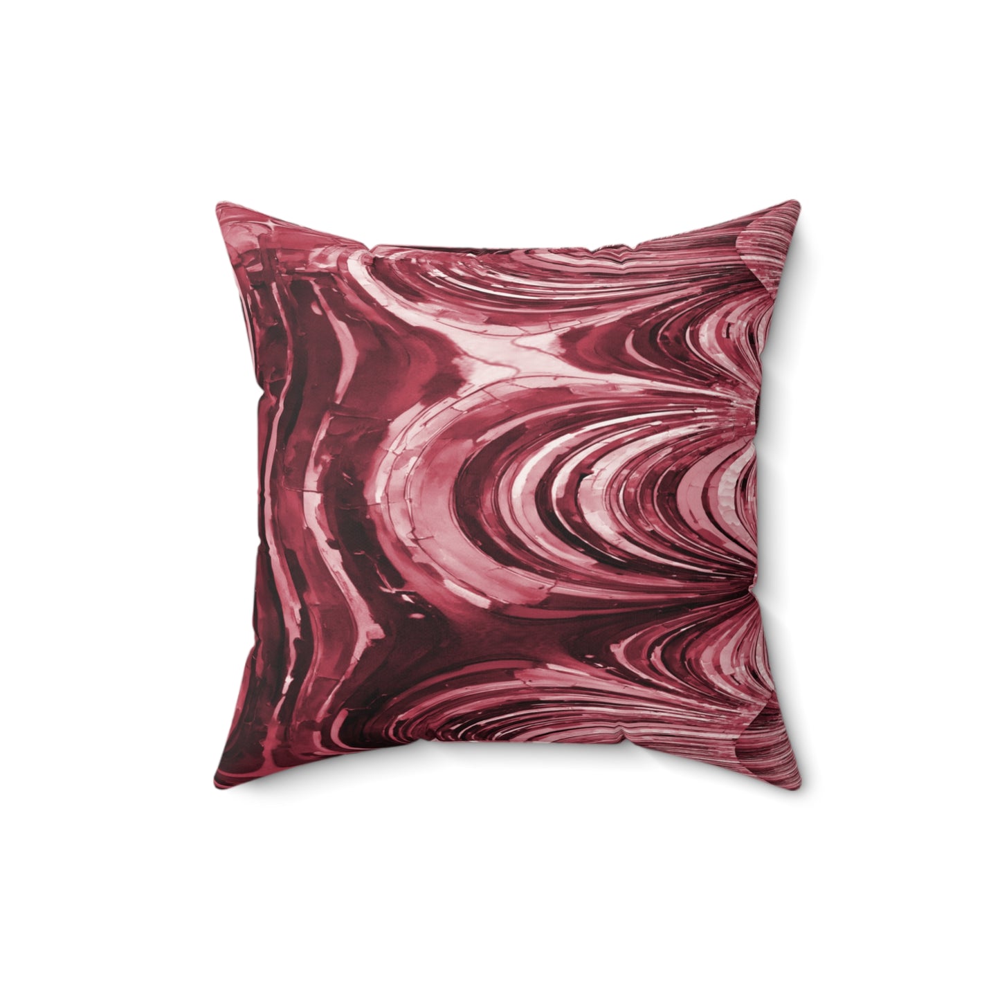 Uzi Spiral Ruby Faux Suede Square Pillow,  16" x 16"