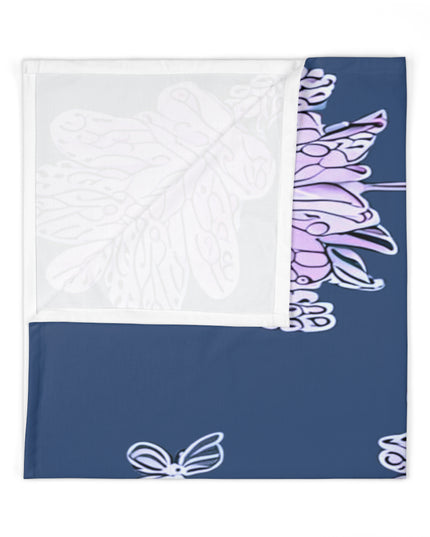 Purple White Floral Butterflies Baby Swaddle 30″×40″ Blanket