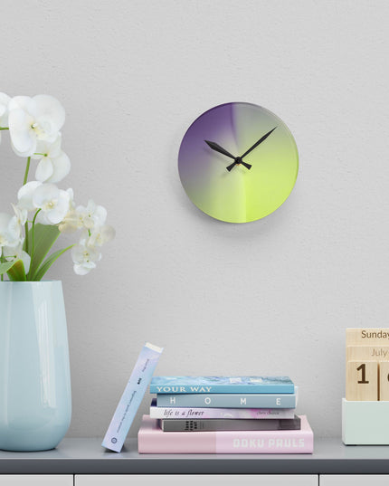 Purple Golden Fade Acrylic Round Wall Clock, 8" x 8"