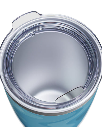 Sky Blue Wavey Ringneck Tumbler, 20oz in white