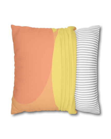 Pastel Bright Oranges Patches Spun Polyester Square Pillowcase, 14" x 14"