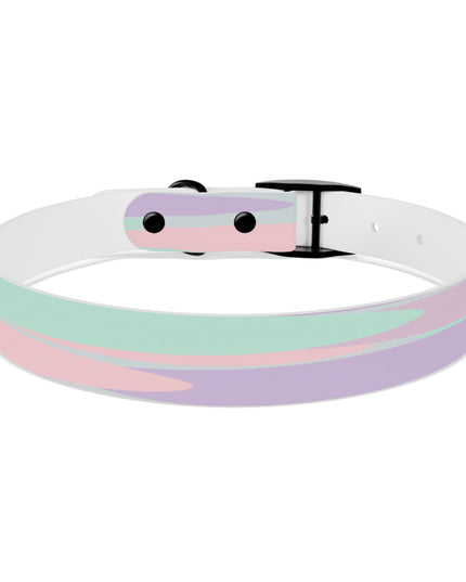 Pastel Peach and Soft Green Patches Large Dog Collar