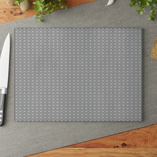 Desaturated Star-crossed Bodies Glass Cutting Board, 11" x 15"