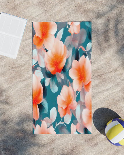 Orange Blossom Floral Bunch Beach Towel, 24" x 44"