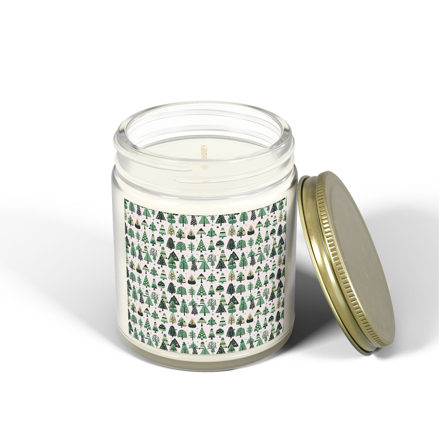 Mini Vintage Green Trees Scented Candles, Coconut Apricot Wax (9oz)
