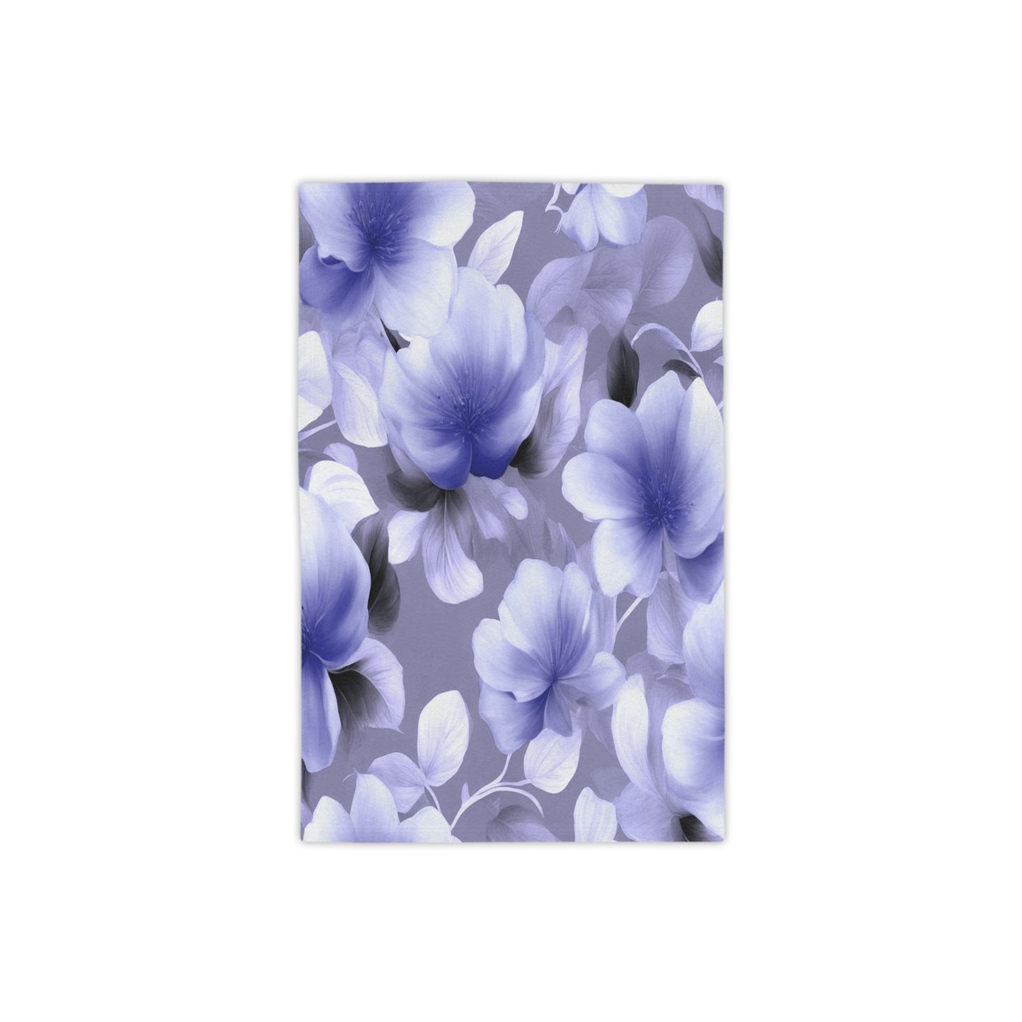 Indigo Blossom Floral Bunch Beach Towel, 18" x 27"