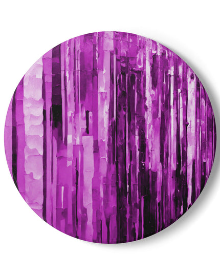 Striped Powder Lavender 4" x 4" Round Ceramic Coaster