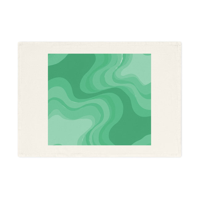 Mint Green Wavey 19.6" x 27.5" Cotton Tea Towel