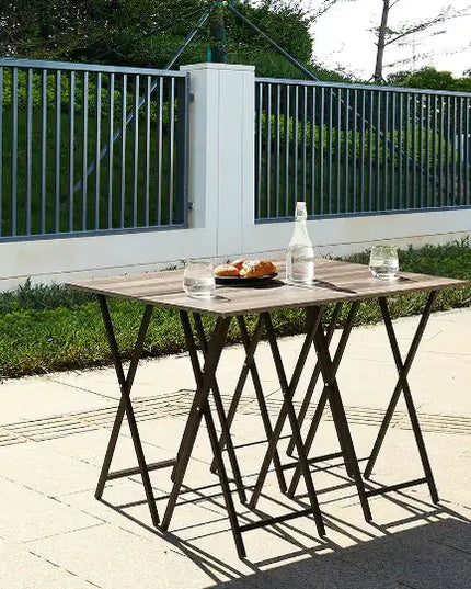 5-Piece Foldable TV Tray Table Set – Snack, End & Side Tables with Storage Rack for Living Room or Bedroom