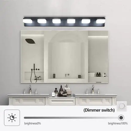 6-light Black LED Makeup Mirror Fixtures For Bathroom And Vanity