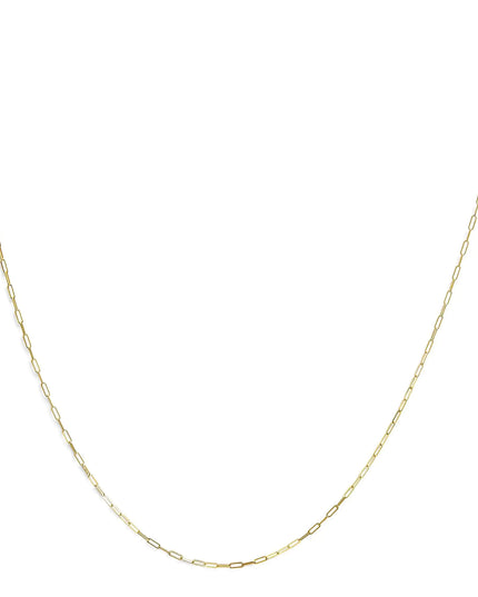 Unisex Solid 14K Gold 1.5mm Paperclip Chain Necklace - Choice of Length and Metal Color