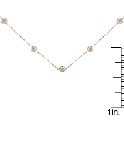 Sterling Silver Diamond Station Necklace (1/2 cttw, K-L Color, I2-I3 Clarity)