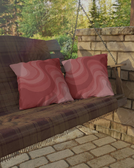 Power Red Wavey 18" x 18" Outdoor Pillow