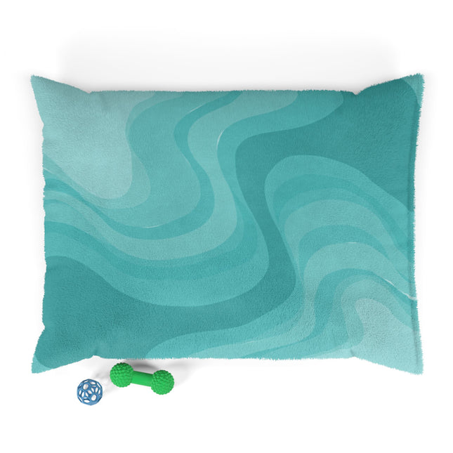 Tif Green Wavey 40" × 30" Pet Bed