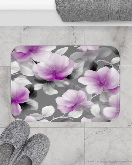 Purple Blossom Floral Bunch 24" x 17" Bath Mat
