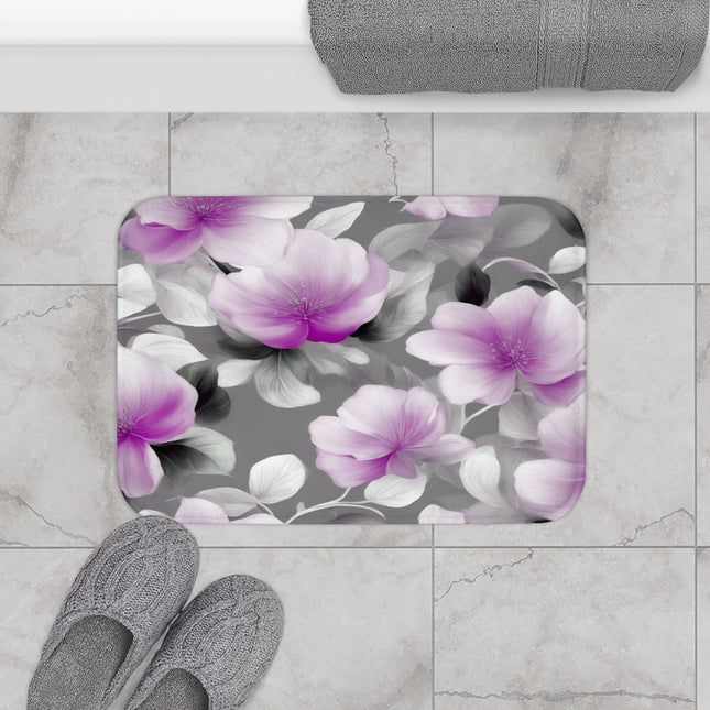 Purple Blossom Floral Bunch 24" x 17" Bath Mat