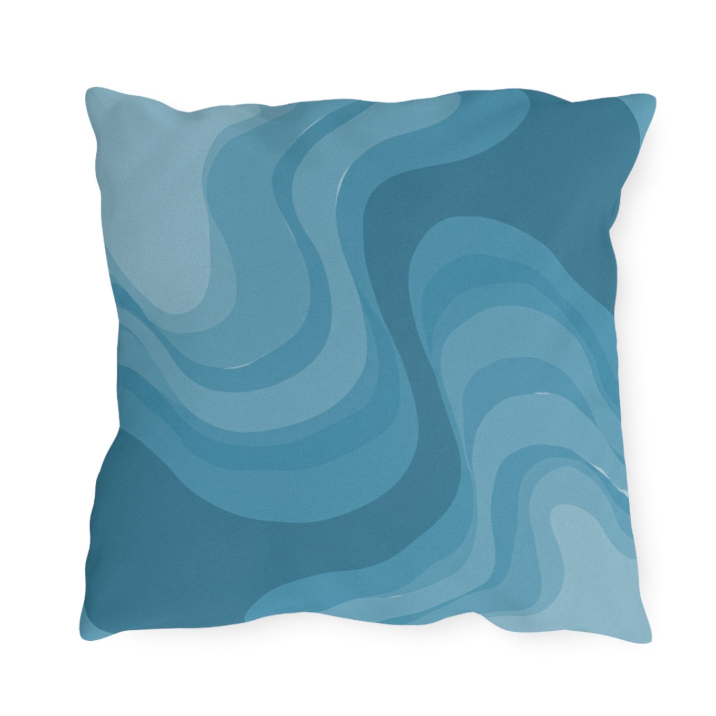 Sky Blue Wavey 18" x 18" Outdoor Pillow