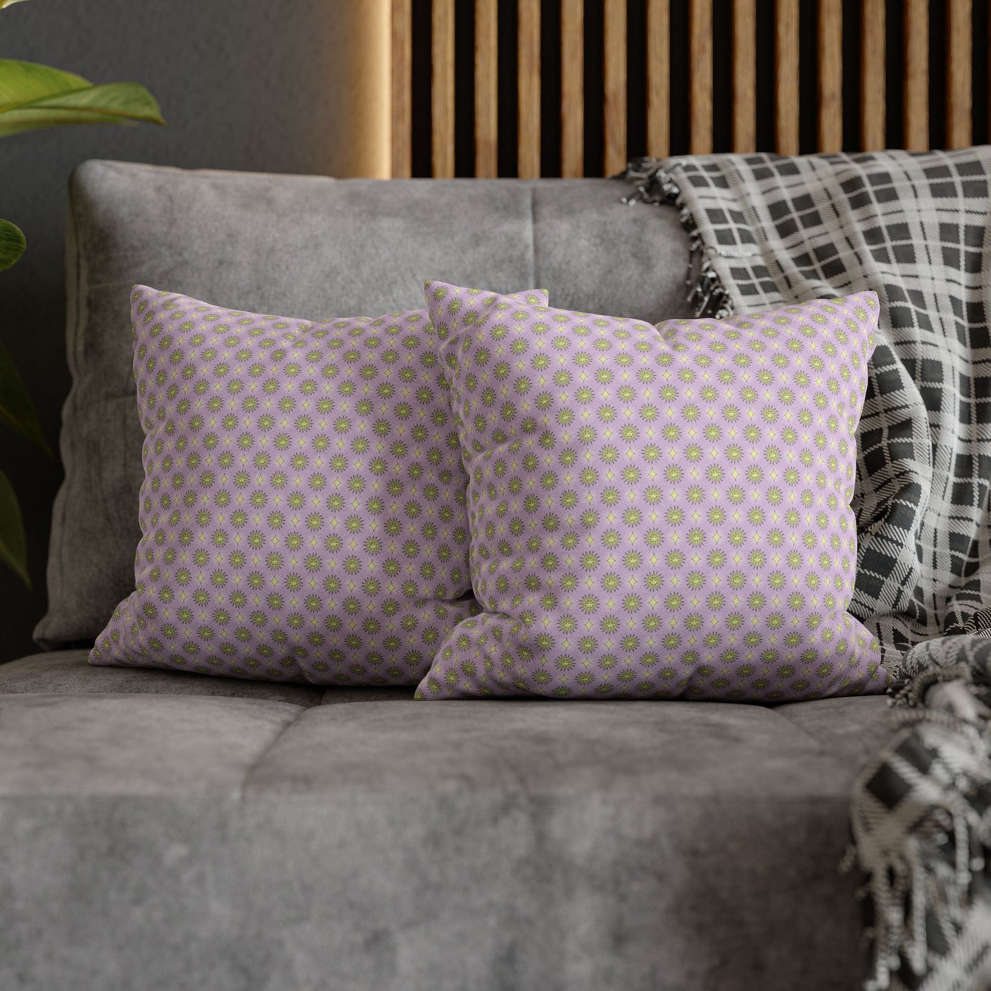 Magenta Star-crossed Bodies Spun Polyester Square Pillowcase, 14" x 14"