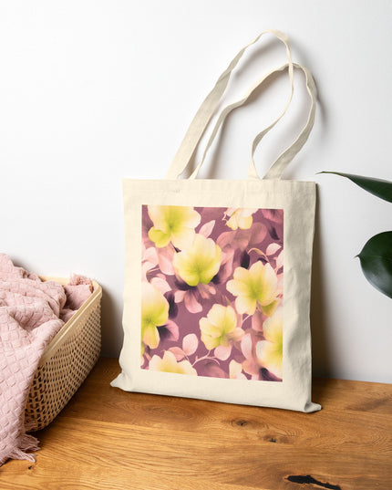 Lemon Blossom Floral Bunch Cotton Canvas Tote Bag