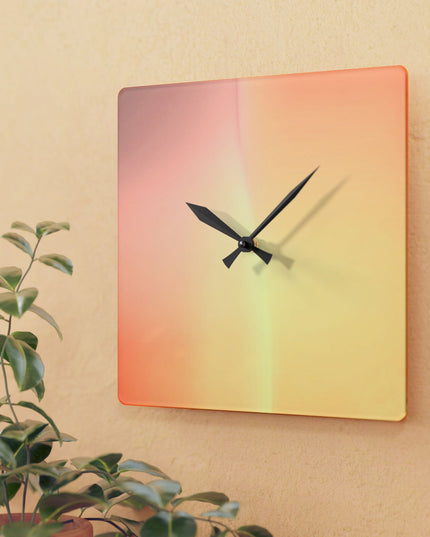 Hot Peach Fade Acrylic Wall Clock, Round or Square, 10.75" x 10.75"