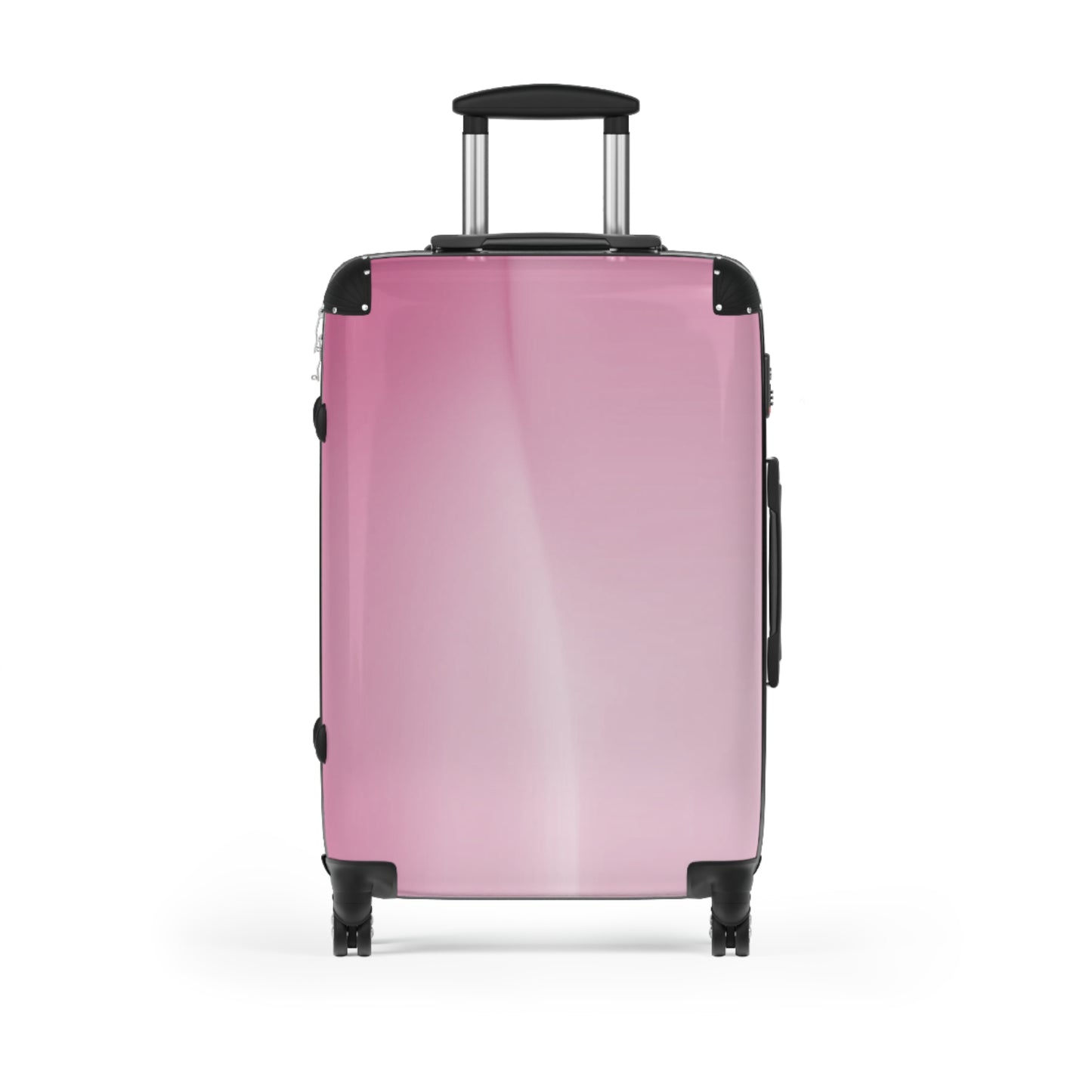 Pink Blush Fade Medium Suitcase with built in lock, 4 double-wheels, telescopic handle, and ABS back hard-shell