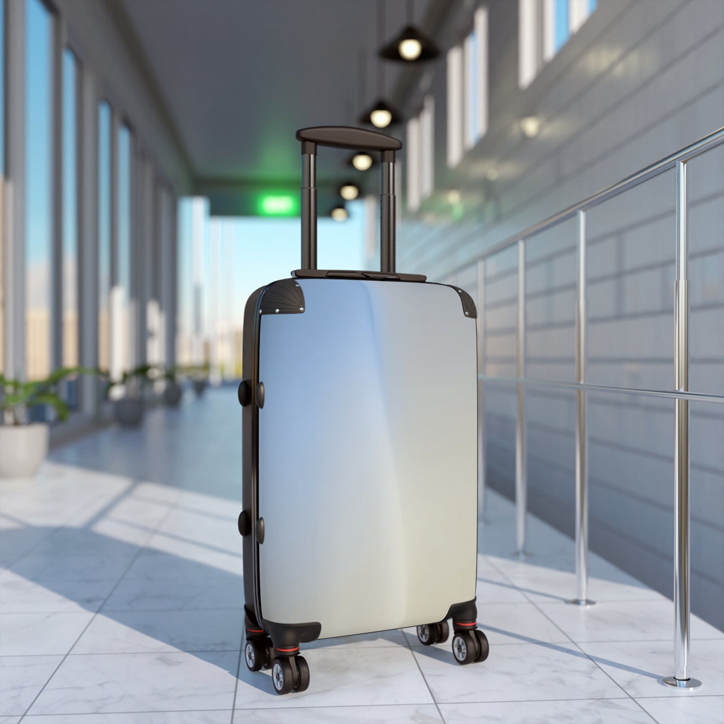 Cobalt Fade Fade Small Suitcase with built in lock, 4 double-wheels, telescopic handle, and ABS back hard-shell