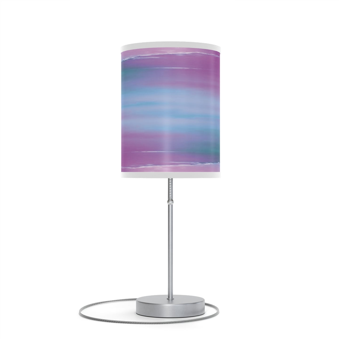 Dark Blue Green Sea Purple Fog Table Lamp on a White or Silver Stand, US|CA plug