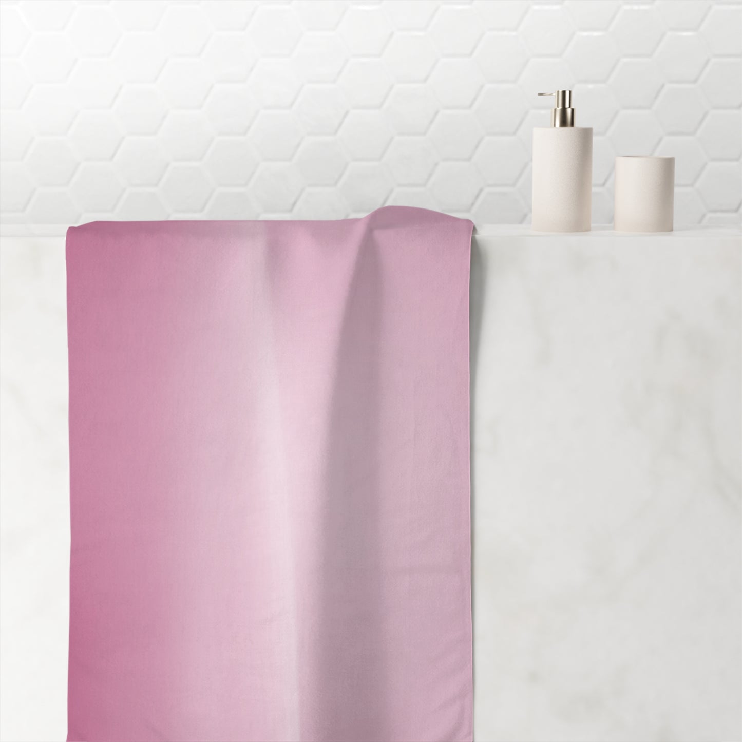 Pink Plush Fade 30" x 60" Mink-Cotton Towel (50% polyester, 50% cotton)